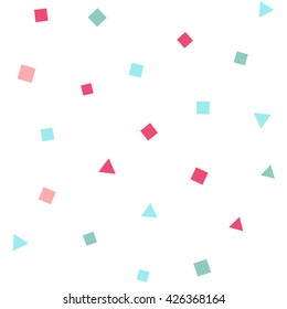 Seamless pattern with squares and triangles on a white background