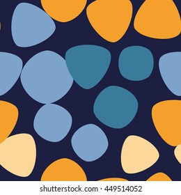 Seamless pattern with squares and triangles on a dark background. Vector repeating texture.