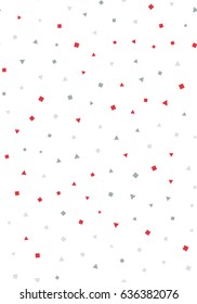 Seamless pattern with squares and triangles on a white background. Vector repeating texture.