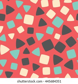 Seamless pattern with squares and triangles. Vector repeating texture.