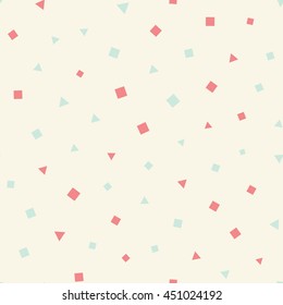Seamless pattern with squares and triangles. Vector repeating texture.