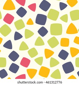 Seamless pattern with squares and triangles. Vector repeating texture.
