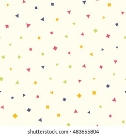 Seamless pattern with squares and triangles. Vector repeating texture.