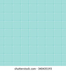 Seamless pattern of squares volume as a mosaic. Similar to the simple tile in blue aquamarine color.