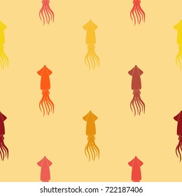 Seamless pattern with squids for your design