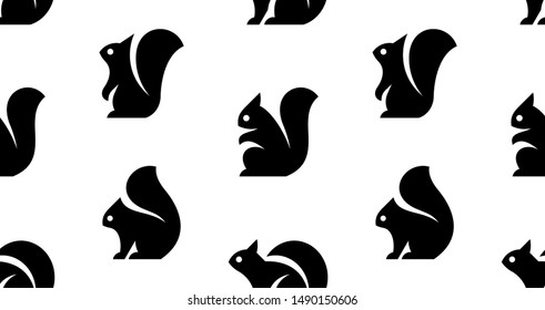 Seamless pattern with Squirrel Logo. isolated on white background
