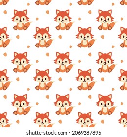 Seamless pattern squirrel on white background. vector illustration.
