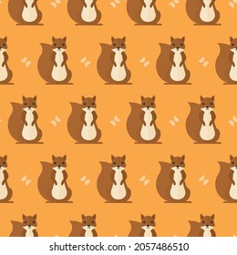 seamless pattern squirrels animals on orange background vector wallpaper textile giftwrap