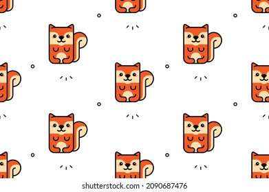 Seamless pattern with Squirrels. Icon design. Template elements