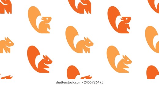 Seamless pattern with Squirrels. isolated on white background