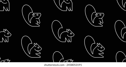 Seamless pattern with Squirrels. isolated on white background