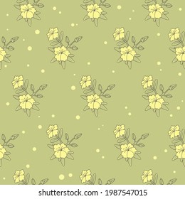 Seamless pattern with St John's wort, vector illustration. Healing Herbs for design Natural Cosmetics, aromatherapy, medicine, health products and homeopathy.