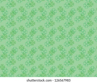 seamless pattern for St. Patrick's Day with four leaf shamrock leaves