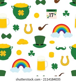 Seamless pattern St Patricks Day vector illustration