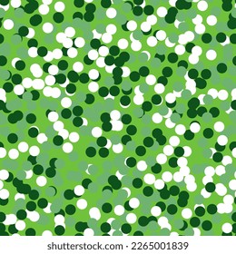 Seamless pattern for St. Patrick's Day in polka dots of green, dark green and white colors.Vector illustration