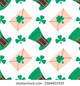 Seamless pattern for St. Patrick's Day. Vector flat design