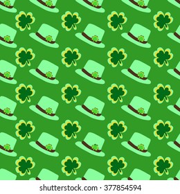Seamless pattern for St. Patrick's Day with clover. Flat. vector
