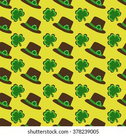 Seamless pattern for St. Patrick's Day with clover. Flat. vector