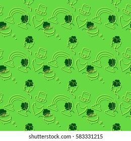 Seamless pattern with St. Patrick's day elements