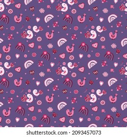 Seamless pattern for st. Valentine. Design for fabric, textile, wallpaper, packaging, wrapping paper.	