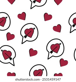 Seamless pattern for St Valentine's day for decoration, cards 