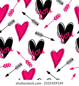 Seamless pattern for St Valentine's day for decoration, cards 