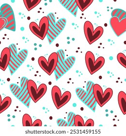 Seamless pattern for St Valentine's day for decoration, cards 