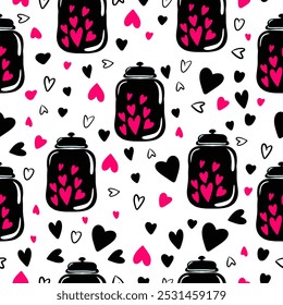 Seamless pattern for St Valentine's day for decoration, cards 