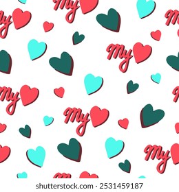 Seamless pattern for St Valentine's day for decoration, cards 