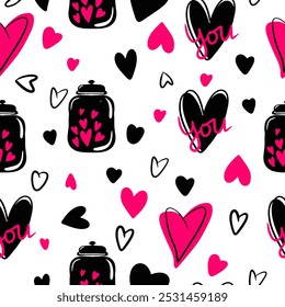 Seamless pattern for St Valentine's day for decoration, cards 