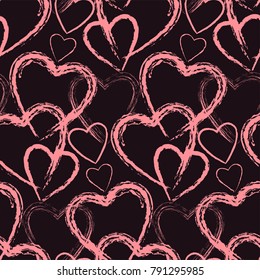 Seamless pattern for St. Valentine's Day. Vintage decorative elements. Ornament with hearts. 