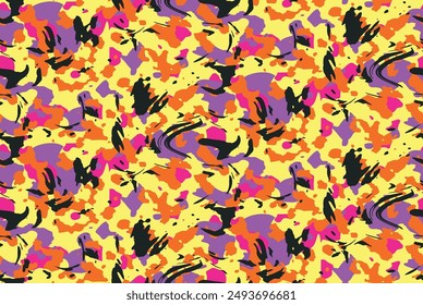 Nahtloses Muster mit gebeizter Grunge-Tarnung. Abstrakter moderner trendiger Print. Nahtloses Muster mit neongefleckter Musterdarstellung.