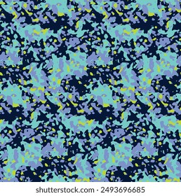 Seamless pattern with stained grunge camouflage. Abstract modern trendy print. Seamless pattern with neon spotted pattern illustration.