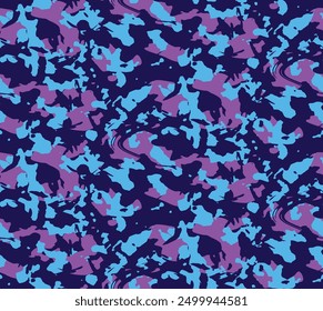 Seamless pattern with stained grunge camouflage. Abstract modern trendy print. Seamless pattern with neon spotted pattern illustration.