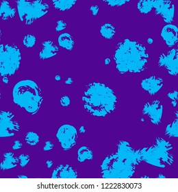 seamless pattern of stains and ink smears. bright blue and purple