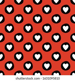 Seamless pattern with stamp of hearts. Good for Valentines Day, wedding invitation and other.