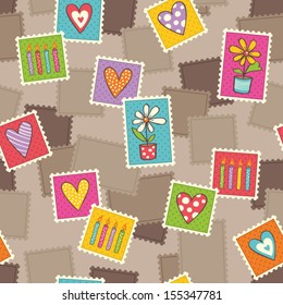 seamless pattern with stamps