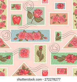 Seamless pattern with stamps.