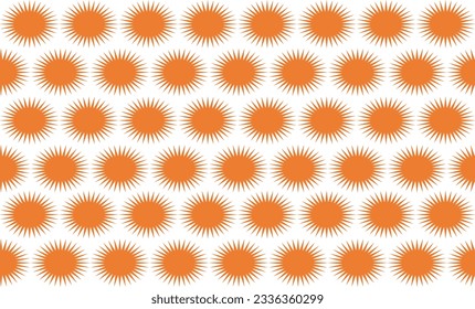 seamless pattern with star, seamless background with orange sun pattern repeat style, replete image design for fabric printing or wallpaper 