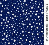 Seamless pattern with star in dark sky.