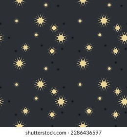 Seamless pattern with star in dark sky. Modern swatch paint for birthday card, party invitation, sale wallpaper, holiday wrapping paper, fabric, bag print, t shirt, workshop advertising, wrapping gift