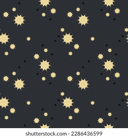 Seamless pattern with star in dark sky. Modern swatch paint for birthday card, party invitation, sale wallpaper, holiday wrapping paper, fabric, bag print, t shirt, workshop advertising, wrapping gift