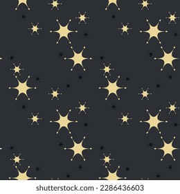 Seamless pattern with star in dark sky. Modern swatch paint for birthday card, party invitation, sale wallpaper, holiday wrapping paper, fabric, bag print, t shirt, workshop advertising, wrapping gift