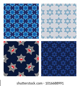 Seamless pattern of the Star of David, magen David, jewish symbol. For t-shirt design, poster, banner and other design.
