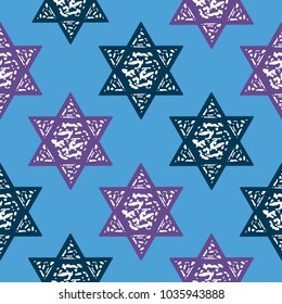 Seamless pattern with Star of David. Vector illustration