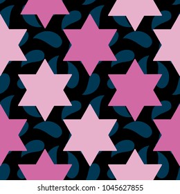 Seamless pattern with Star of David. Vector illustration