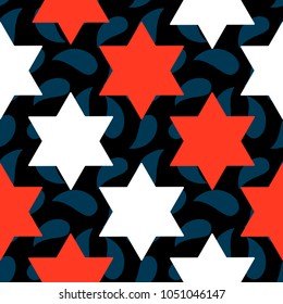 Seamless pattern with Star of David. Vector illustration