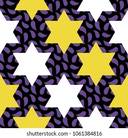 Seamless pattern with Star of David. Vector illustration