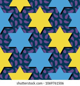 Seamless pattern with Star of David. Vector illustration
