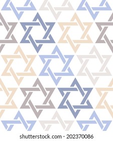 Seamless pattern. Star of David. Vector thematic texture